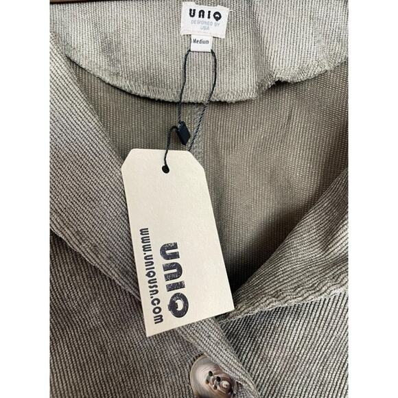 UNIQ Army Green Corduroy Cropped Blazer size Medium NWT - Picture 5 of 6